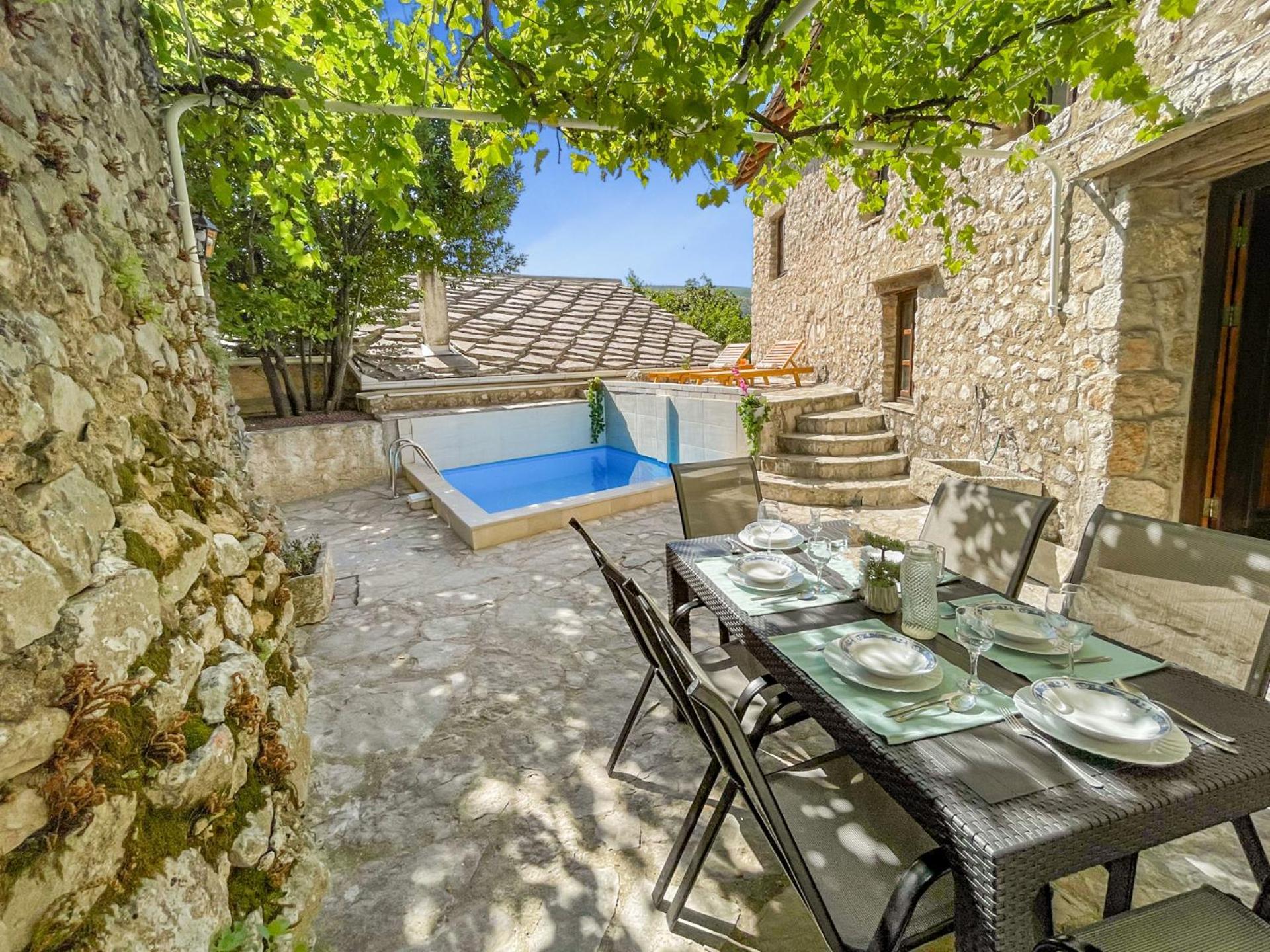 Villa Historic Pocitelj With Pool And Incredible Views On The River And Landmarks 外观 照片